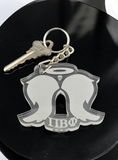 Pi Beta Phi Acrylic Keychain, Angel Wings with Halo Plastic Key Ring, Pi Phi Laser Engraved Key Fob - 1041-77729B-050323