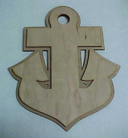 Wood Symbol - 10 Inch Anchor for Decorating
