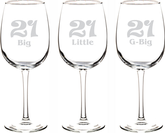 Sisters 21st Birthday Wine Glass