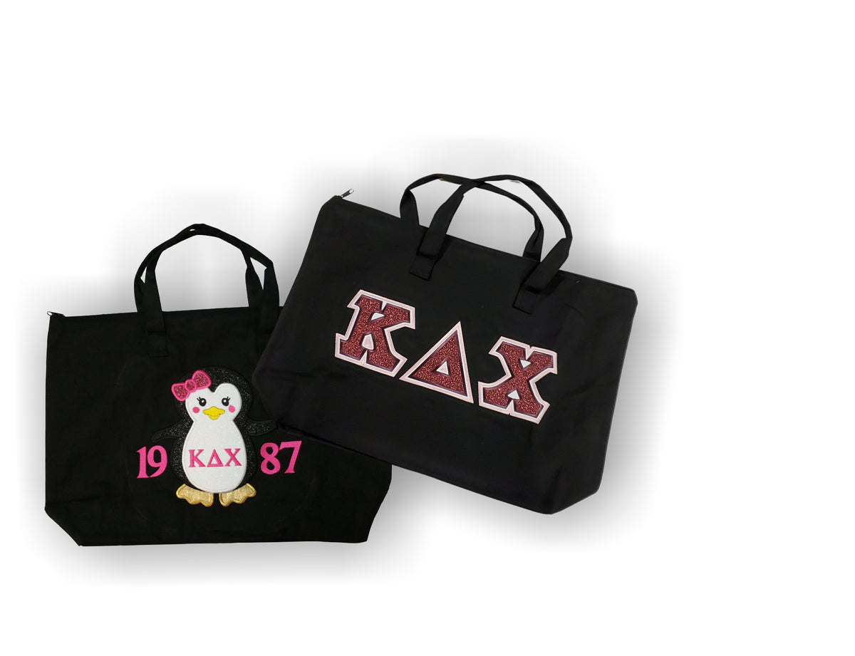 Kappa Delta Chi-Canvas Bag with Inner Pocket; Embroidered-KDC