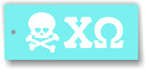 Chi Omega - Decal for Car or Decorating with Skull or Owl - Owl 1019-D59F05-080624 - Skull 1019-C146E0-110323