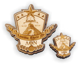 Lambda Theta Nu-Crest, Laser Engraved, Wood-LQN-01-WDCRST