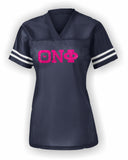 Theta Nu Phi-Football Jersey, Sport-Tek® Ladies PosiCharge®-QNF-LST307-FBJ-PNKGLTR-NVY