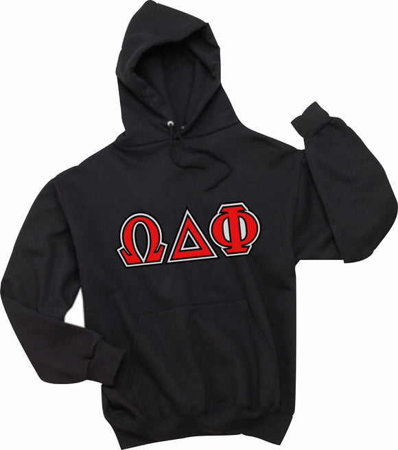 Omega Delta Phi - Hooded Sweatshirt, Embroidered (Double Stitched) - 4997M JERZEES® SUPER SWEATS®
