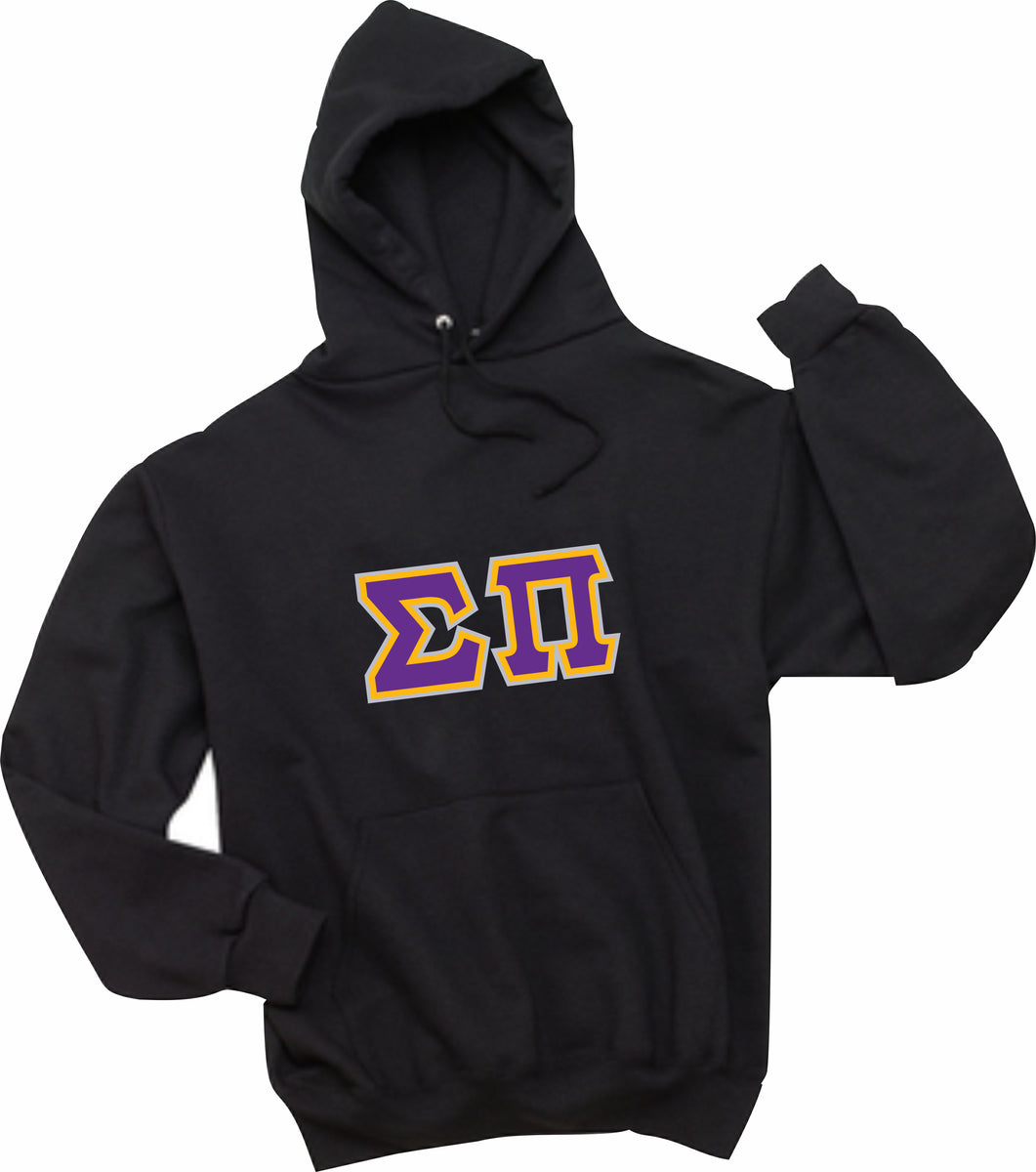 Sigma Pi Hooded Sweatshirt Embroidered Double Stitched