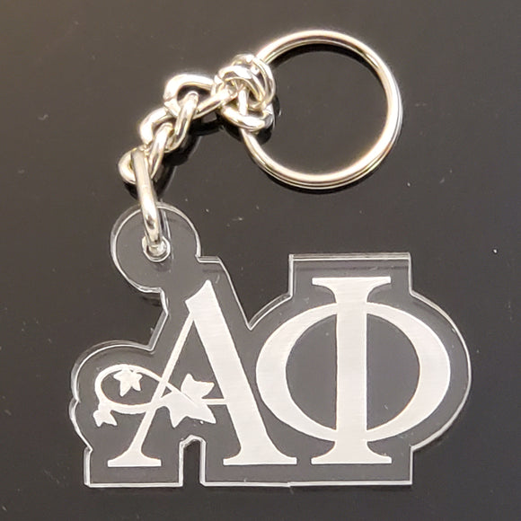 Alpha Phi - Keychain, Lily Letters, Acrylic Etched; AF-02-KEY-CUT-LTR