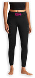 Theta Nu Phi-Leggings-Ladies 7/8; Sport-Tek®; Greek Letters-QNF-LPST890-LEGGING-BLK-HTPNKGLTR