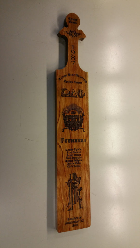 Omega Delta Phi - Chapter Founders Paddle