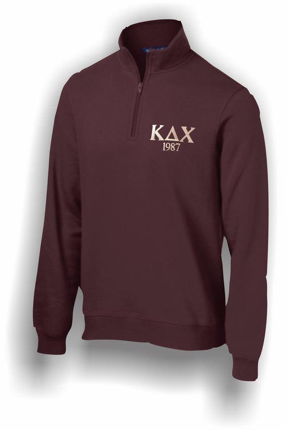Kappa Delta Chi–1/4 Zip Sweatshirt, Embroidered, Sport-Tek®-KDC-ST253-QTRZP-MRN