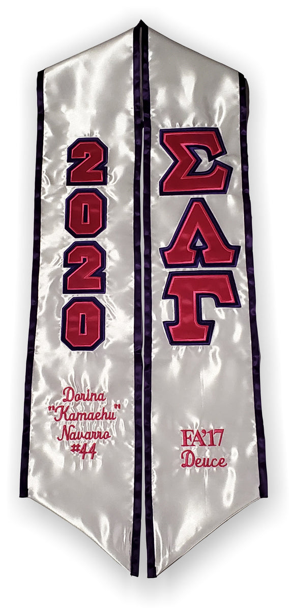 Sigma Lambda Gamma-Graduation Stole with Letters and Shield-SLG-STL