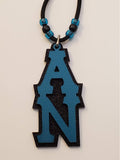 Alpha Nu - TIKI - Turquoise Twill on Black Glitter or Silver Glitter