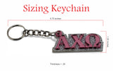 Alpha Chi Omega Pink Keychain, A Chi O Mirror Key Fob, Sorority Glitter Key Ring, Fraternity Greek Life Keychain -  1007-231572-061925