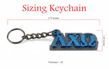 Alpha Chi Omega Blue Keychain, A Chi O Mirror Key Fob, Sorority Glitter Key Ring, Fraternity Greek Life Keychain -  1007-EDCD14-061925