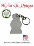 Alpha Chi Omega Lyre Keychain, A Chi O Etched Fob, Sorority Acrylic Key Ring - 1007-8C1E34-062425