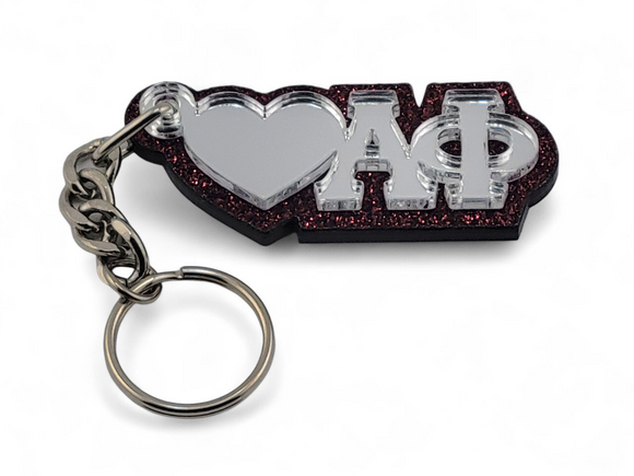 Alpha Phi Mirror Glitter Keychain, Sorority Bid Day Key Fob, Big Little Keyring, Bid Day Key Chain -  1013-55A510-050724-