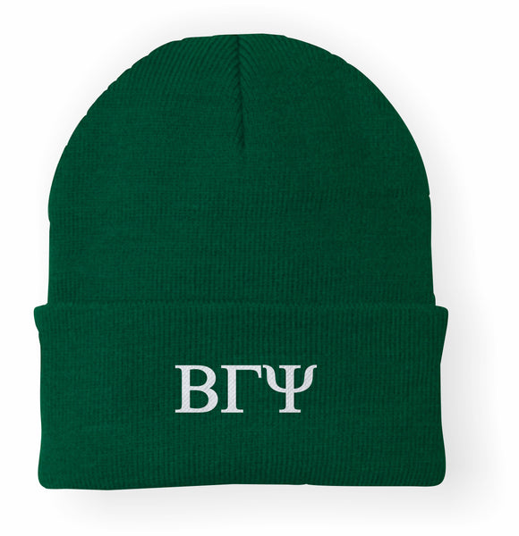 Beta Gamma Psi Embroidered Beanie in Black or Green - CP90 - 15663-B1B712-050323