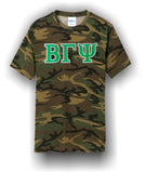 Beta Gamma Psi - PC54C - Camo T-Shirt with Glitter Letters