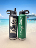 Beta Gamma Psi 40oz Water Bottle with Script Name and Year, Sorority Laser Engraved Hydro Thermos