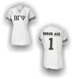 Beta Gamma Psi - LST307 - Women's Replica Football Jersey with Glitter Letters and Personalization