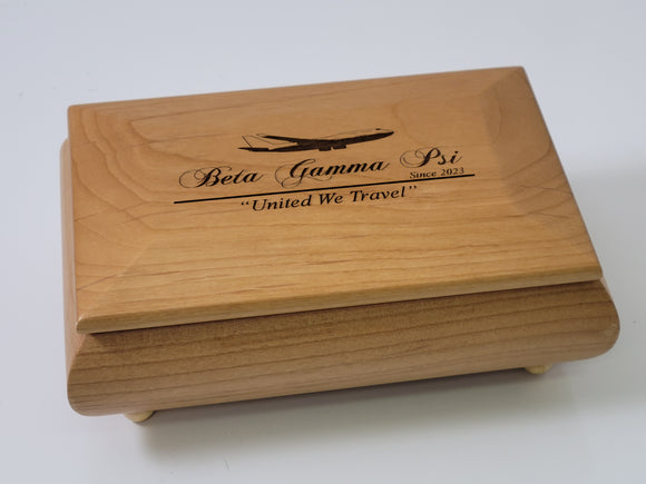 Beta Gamma Psi -Jewelry Box, Wood, Engraved-BGC-GBX31-JWLBOX