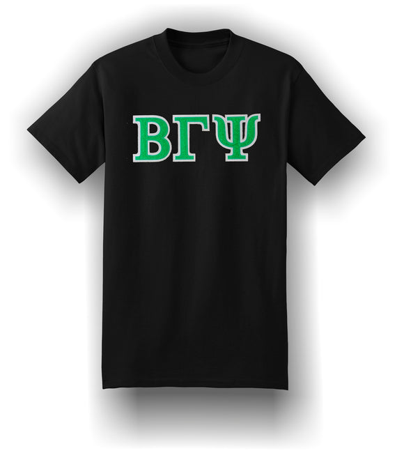 Beta Gamma Psi - 5180 - Beefy-T-Shirt with Glitter Letters