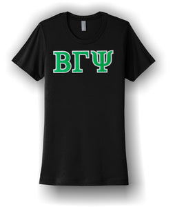 Beta Gamma Psi - NL3900  Next Level Apparel® Women’s Cotton Tee with Glitter Letters