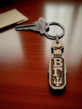 Beta Gamma Psi Keychain, Sorority Laser Engraved Paddle Key Fob, Maple