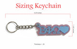 Beta Phi Omega Blue Keychain, Go Greek Mirror Key Fob, Sorority Glitter Key Ring, Fraternity Greek Life Keychain