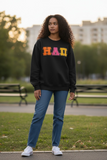 Eta Alpha Pi - 4662M - Black - Super Sweat Crewneck Sweat Shirt with Tri-Color Satin Stitched Letters