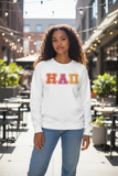 Eta Alpha Pi - 4662M - White - Super Sweat Crewneck Sweat Shirt with Tri-Color Satin Stitched Letters