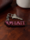 Eta Alpha Pi Keychain: Pink Mirror on Hot Pink Glitter Sorority Key Fob