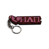 Eta Alpha Pi Keychain: Pink Mirror on Hot Pink Glitter Sorority Key Fob