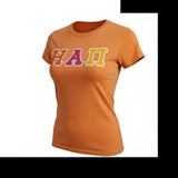 Eta Alpha Pi Comfort Colors Burnt Orange T-Shirt with Zigzag Sewn Twill Letters