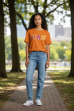 Eta Alpha Pi Comfort Colors Burnt Orange T-Shirt with Zigzag Sewn Twill Letters