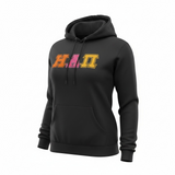 Eta Alpha Pi - 4997M - Black - with Tri-Color Letters  Pullover Hooded Sweatshirt with Double Stitched Letters