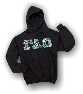 Gamma Alpha Omega - 4997M - Hoodie with Bengal Tiger Striped Letters - 12249-273DE1-060723