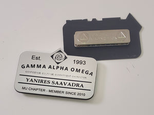 Gamma Alpha Omega - Professional Name Magnetic Name Badge - 12249-7211BD-063023