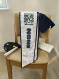 Gamma Alpha Omega Graduation Stole with Glitter Letters and Crest and Graduation Year - 12249-91C15D-070726