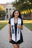 Gamma Alpha Omega Graduation Stole with Glitter Letters and Crest and Graduation Year - 12249-91C15D-070726