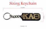 Kappa Alpha Theta Acrylic Keychain with Gold Mirror Letters on Black, Sorority Key Fob, Greek Life Key Ring 1061-3F546C-050724