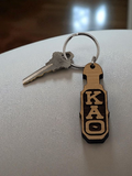 Kappa Alpha Theta Paddle Keychain, Laser Engraved Wood Key Ring, Sorority Maple Fob - 1061-1347A8-081325