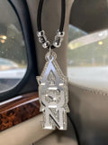 Lambda Theta Nu Silver Rose Tiki - Mirror on Silver Glitter