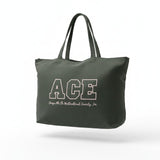 Omega Phi Chi ACE 8863 Canvas Bag with Inner Pocket with Black on Pink Embroider - 29549-11B64B-070126