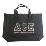 Omega Phi Chi ACE 8863 Canvas Bag with Inner Pocket with Black on Pink Embroider - 29549-11B64B-070126