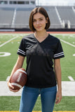 Omega Phi Chi- Sport-Tek® Ladies PosiCharge® Replica Jersey-WFC-LST307 Black Football Jersey  - 29549-0CD0DC-091026
