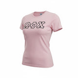 Omega Phi Chi Comfort Colors Rose Quartz T-Shirt with Black on Pink Zigzag Sewn Twill Letters and Heart -