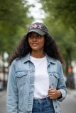 Omega Phi Chi Baseball Cap with Pink Glitter, AD969 6-Panel Low-Profile Washed Pigment-Dyed Cap-KDC-AD969 - 29549-8EDA33-071026
