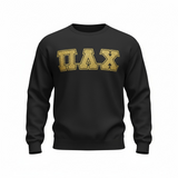 Pi Lambda Chi - 4662M - Super Sweat Crewneck Sweat Shirt with Gold Glitter Satin Stitched Letters