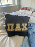 Pi Lambda Chi - 4997M - Pullover Hooded Sweatshirt with Gold Glitter Double Stitched Letters