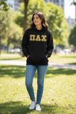 Pi Lambda Chi - 4997M - Pullover Hooded Sweatshirt with Gold Glitter Double Stitched Letters